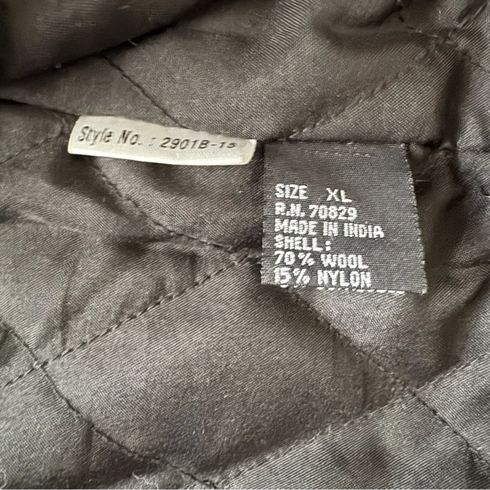 Carbon Men's Black Wool Blend Button Down Car Coat Size XL - Picture 8 of 14